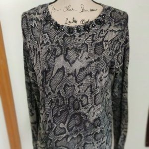 4 for $10 JONES NEW YORK SNAKE & GEM TOP SZ LG